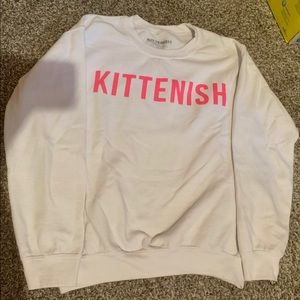 Kittenish White Sweatshirt